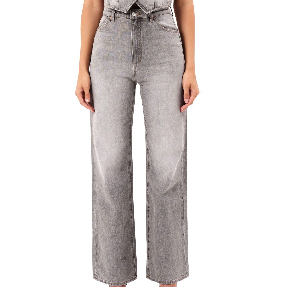 Image of Rolla's Heidi High-Rise Wide-Leg Pant - Women's Stone Grey, 27