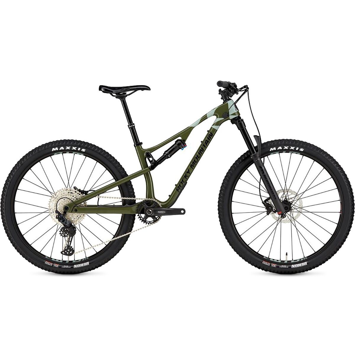 Image of Rocky Mountain Element Carbon 30 Mountain Bike 2024 Green/Blue, XS 27.5in