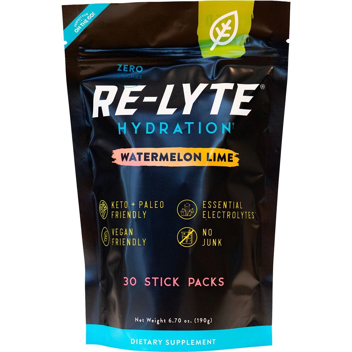 Image of Redmond Re-Lyte Hydration Drink Mix Watermelon Lime, 30 stick pack