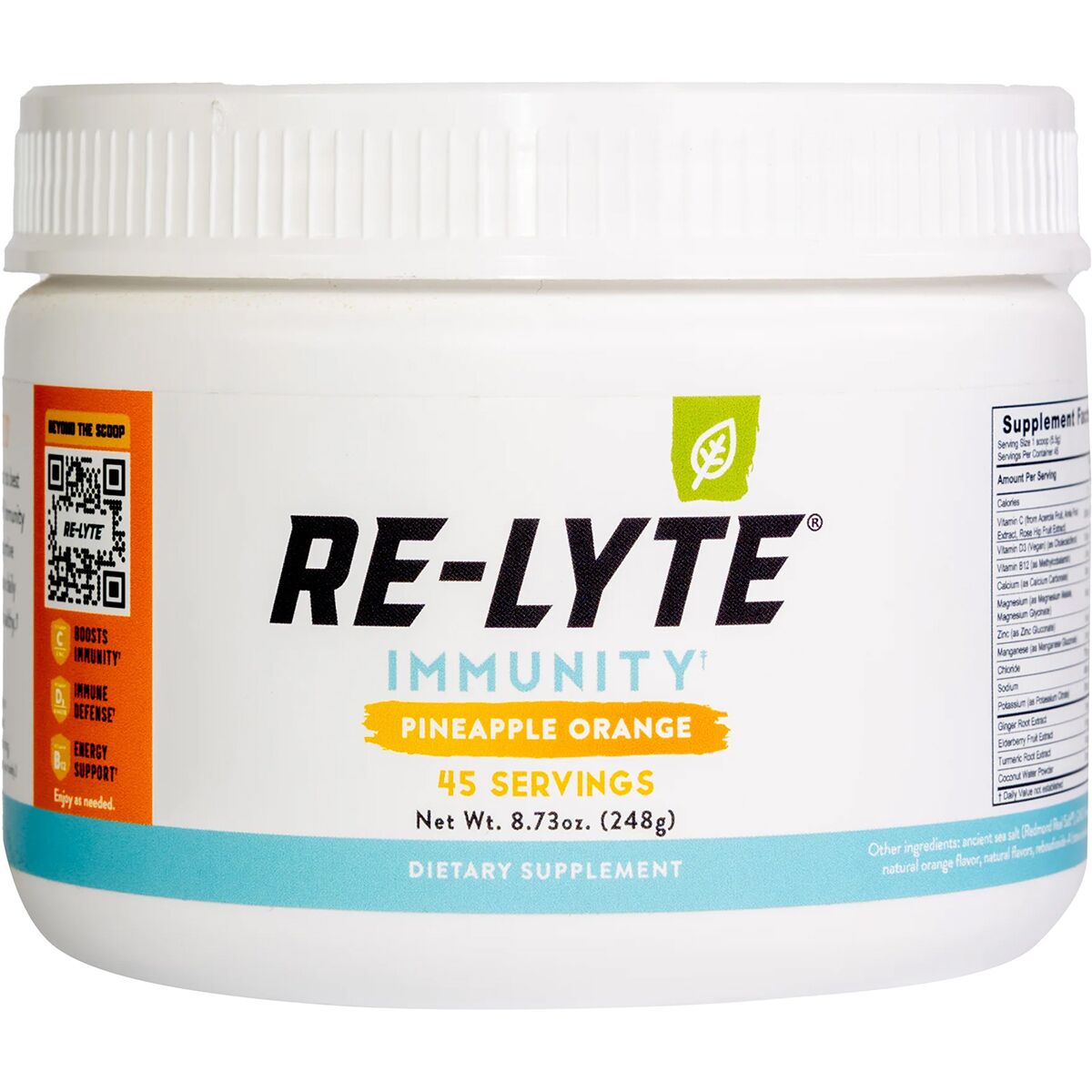 Image of Redmond Re-Lyte IMMUNITY Drink Mix Pineapple Orange, 45 serving jar