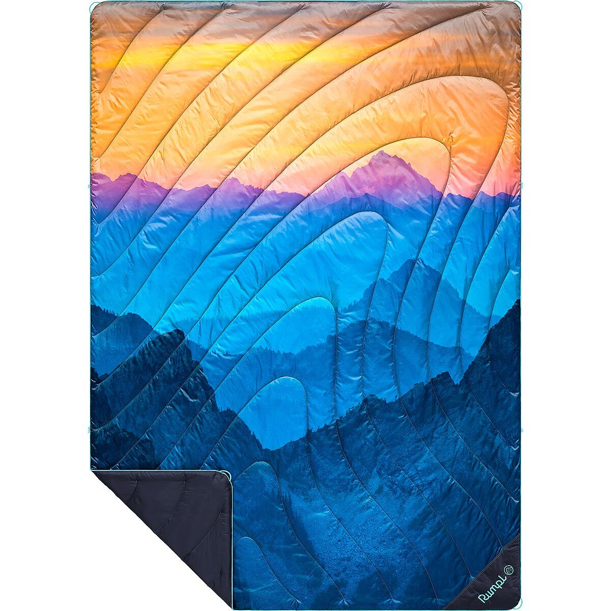 Image of Rumpl Original Puffy Printed 1-Person Blanket Misty Peaks Mountainscape, One Size