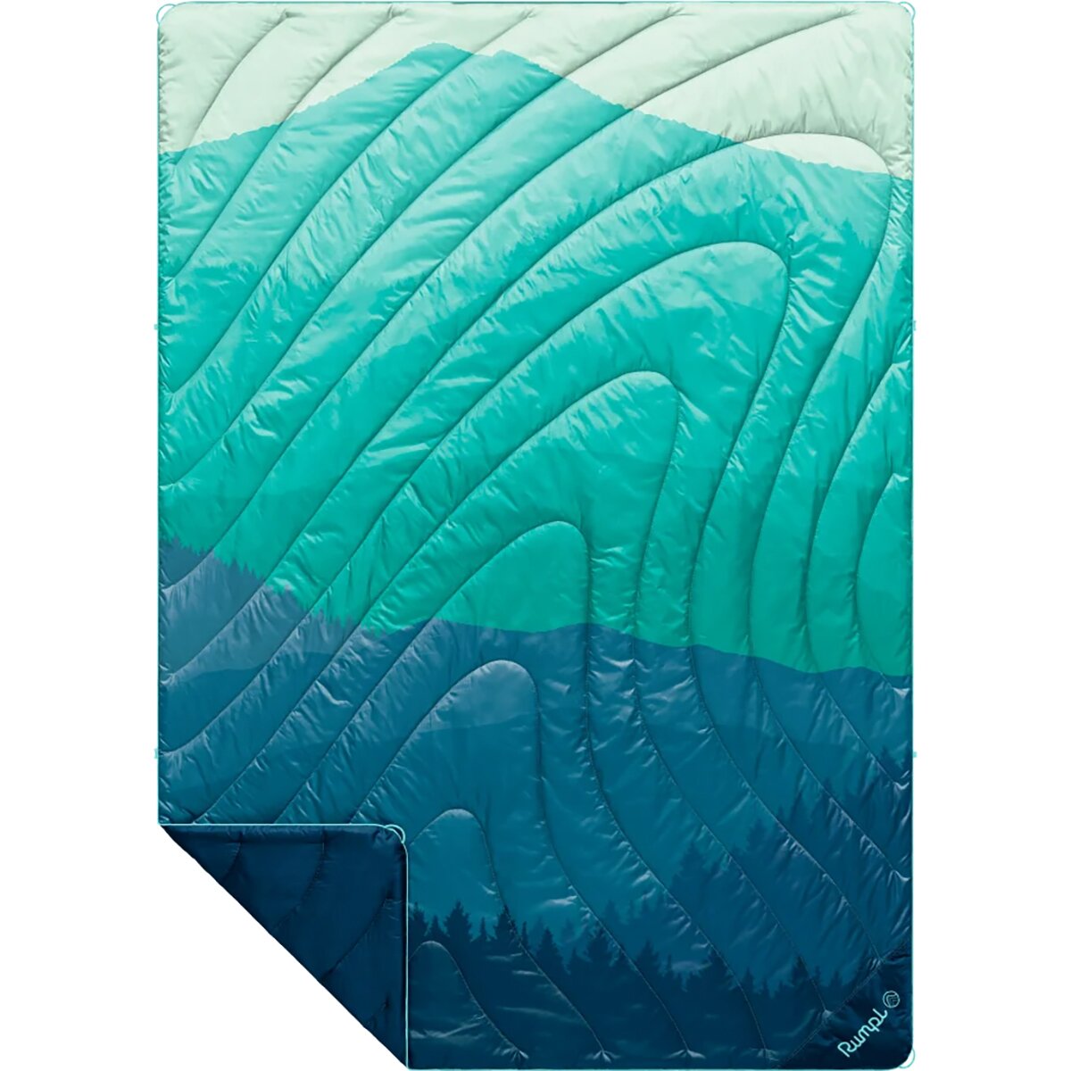 Image of Rumpl Original Puffy Printed 1-Person Blanket Seascape Ridge Mountains, One Size