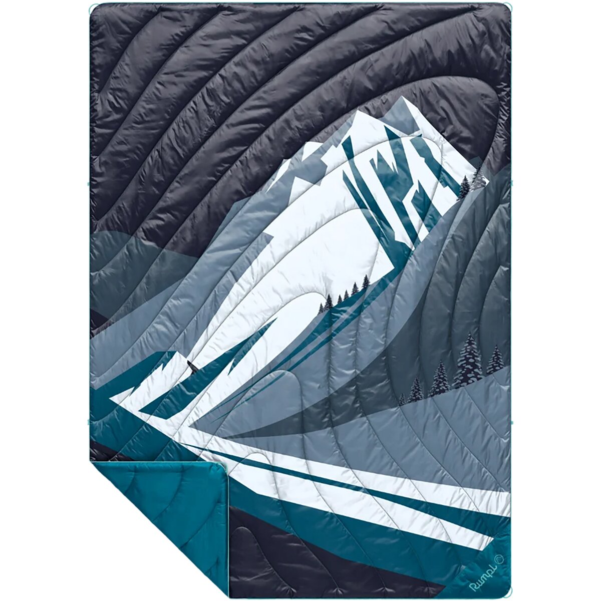 Image of Rumpl Original Puffy 1-Person Blanket - Bandana Midnight Mountain Peak, One Size
