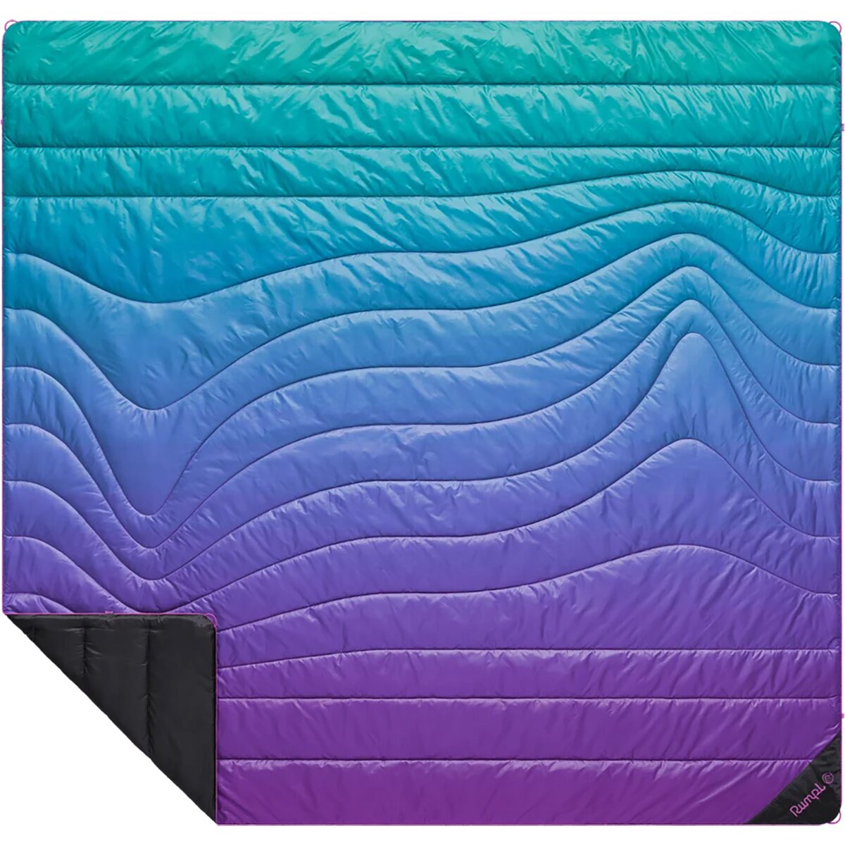 Image of Rumpl The Original Puffy Blanket - Retro Stripes Deep Violet Fade, 2-Person