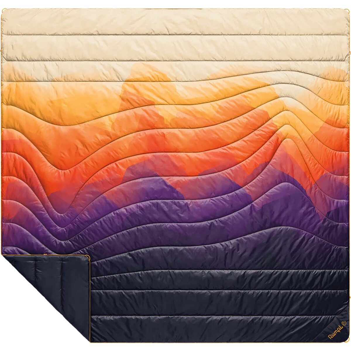 Image of Rumpl The Original Puffy Blanket - Retro Stripes Watercolor Glow, 2-Person