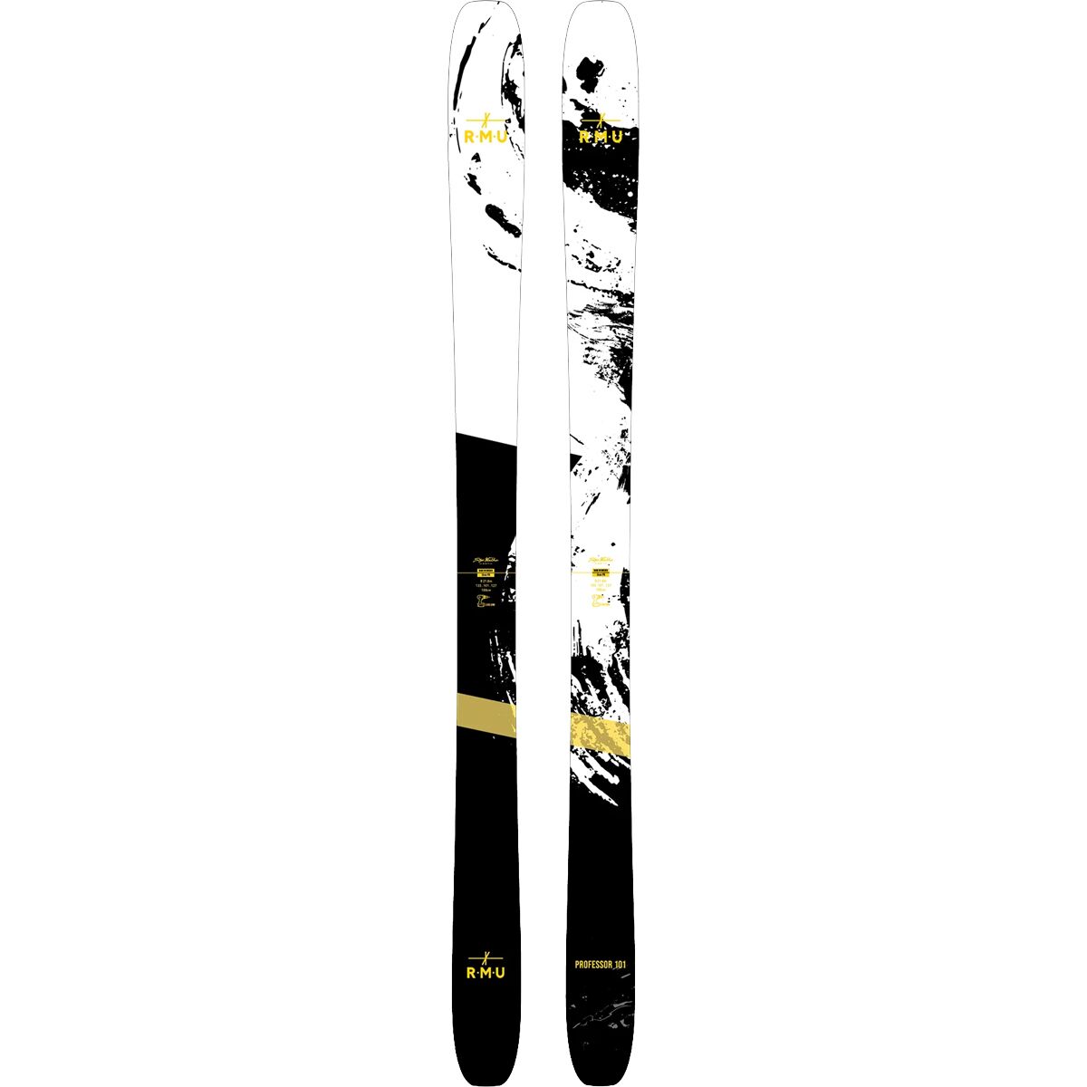 RMU Skis RMU Skis Professor 101 Ski - 2026 White/Yellow/Black, 168cm