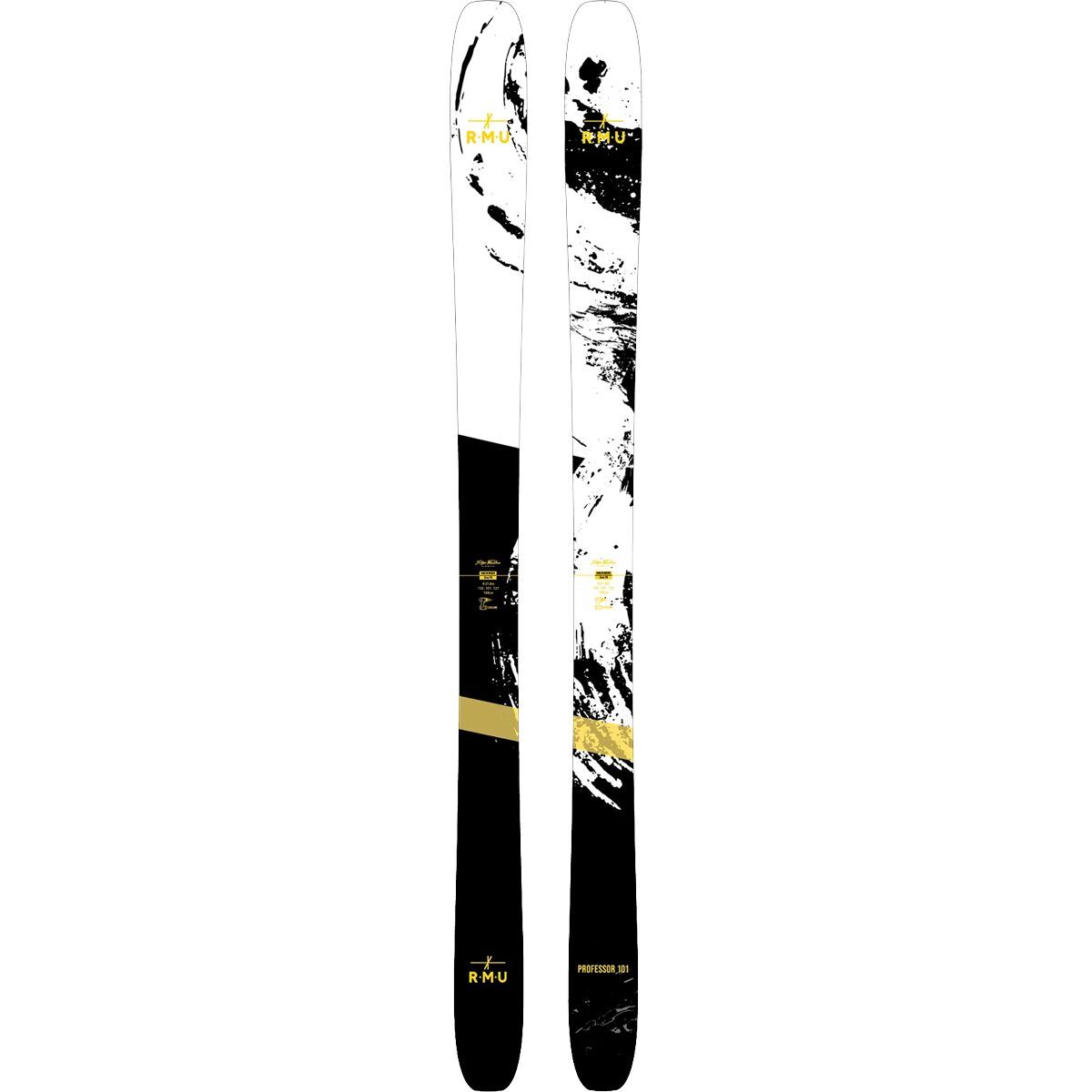 Image of RMU Skis Professor 101 Ski - 2026 White/Yellow/Black, 178cm
