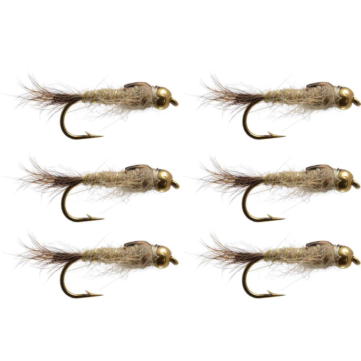 Image of Rainy's Flies BH Hare's Ear - 6-Pack Natural, #16