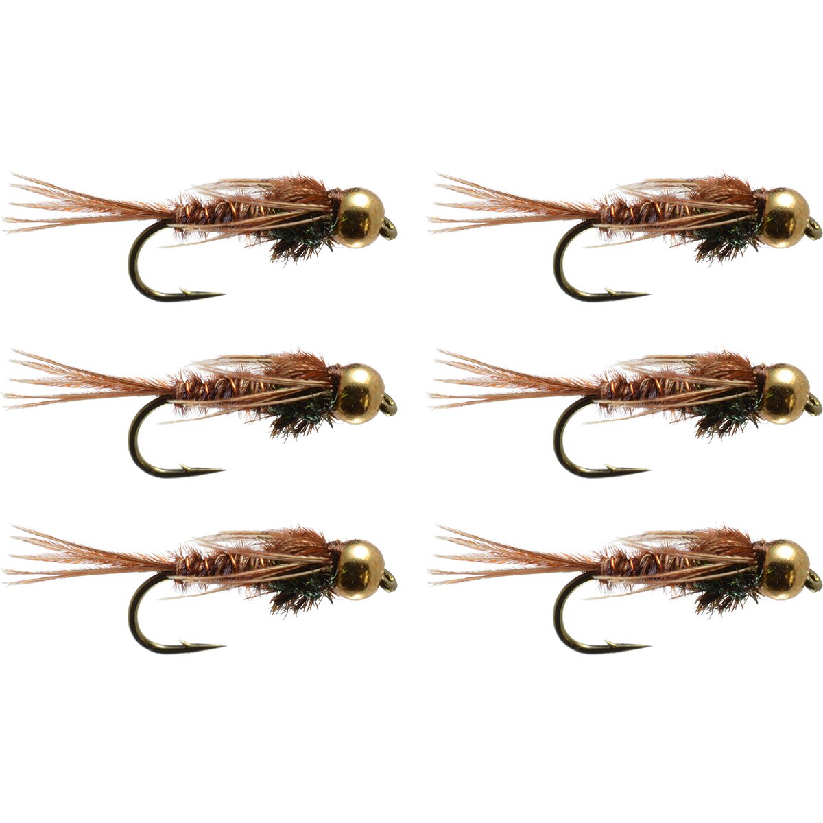 Image of Rainy's Flies BH Pheasant Tail - 6-Pack Natural, #16