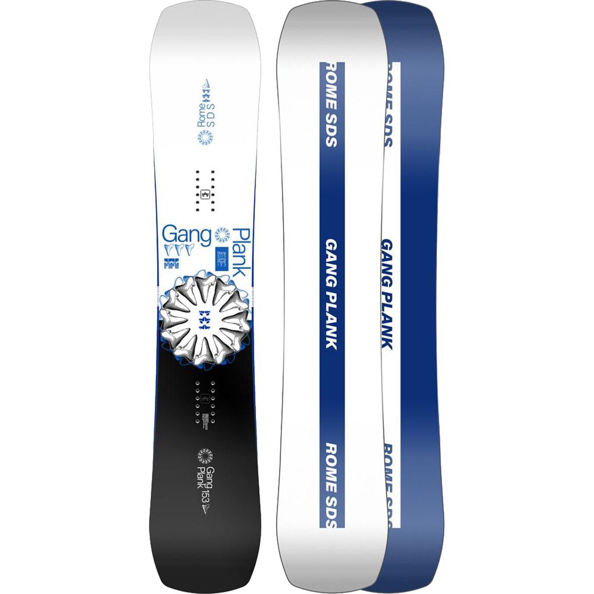 Rome Gang Plank Snowboard - 2024 Black/White, 148cm