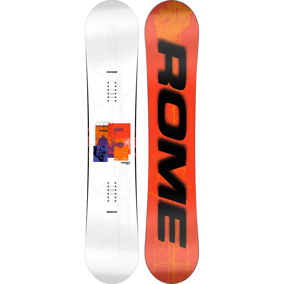Image of Rome Agent Snowboard - 2027 White, 158cm Wide