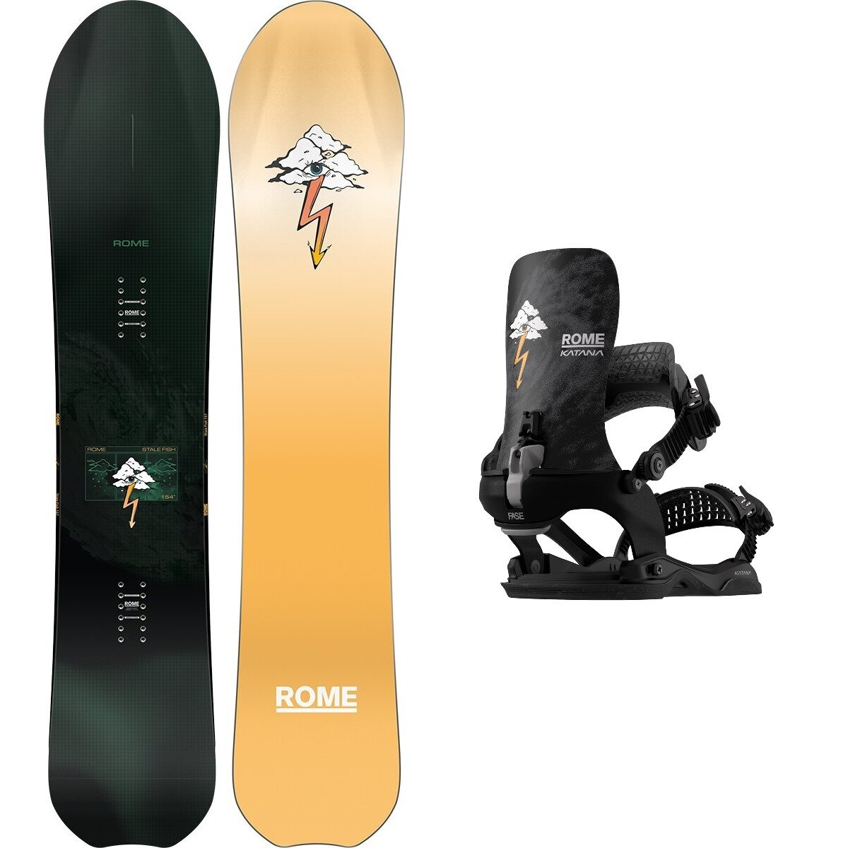 Rome Rome Stale Fish w/ Katana AW FASE Pro Snowboard Bundle Black,Stale, 160cm,L/XL - $971.91 at Backcountry.com