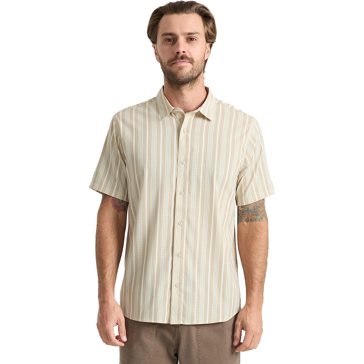 Image of Roark Bless Up Short-Sleeve Shirt - Men's Beige, S