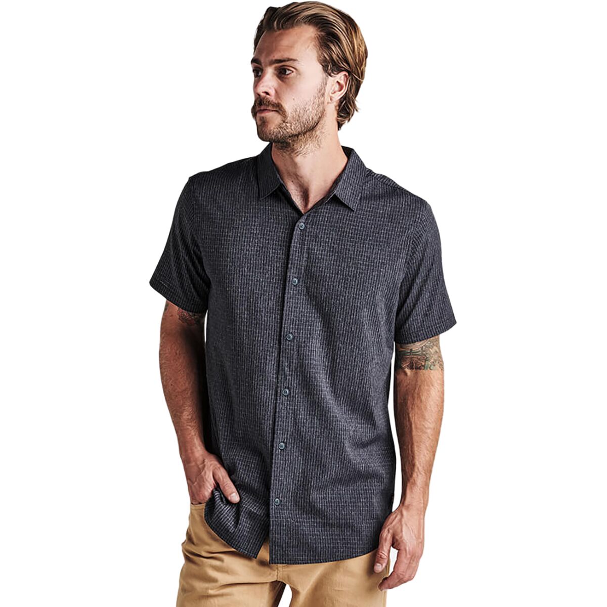 Image of Roark Bless Up Short-Sleeve Shirt - Men's Black 2, XL