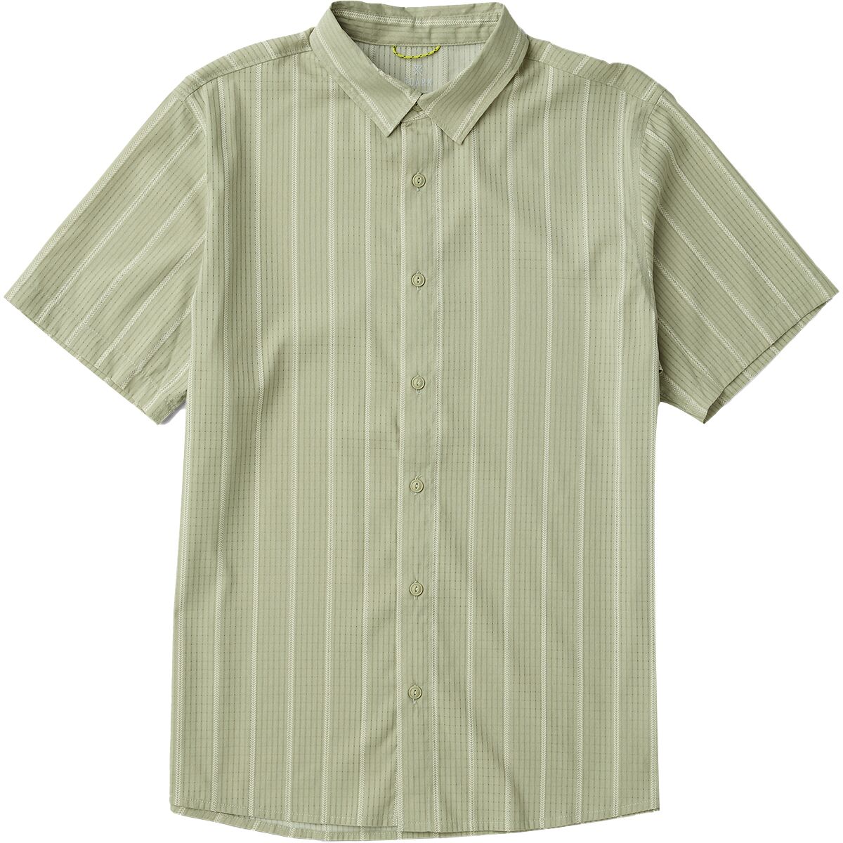 Image of Roark Bless Up Short-Sleeve Shirt - Men's Sage Stripe, M