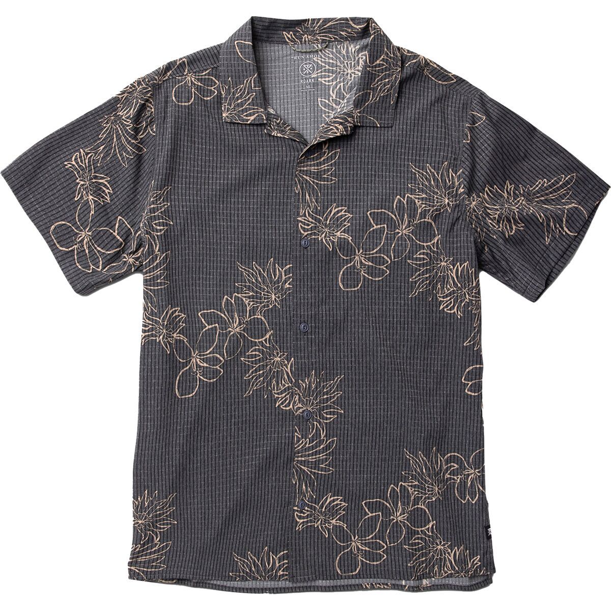 Image of Roark Bless Up Trail Short-Sleeve Shirt - Men's Onyx Floral, M