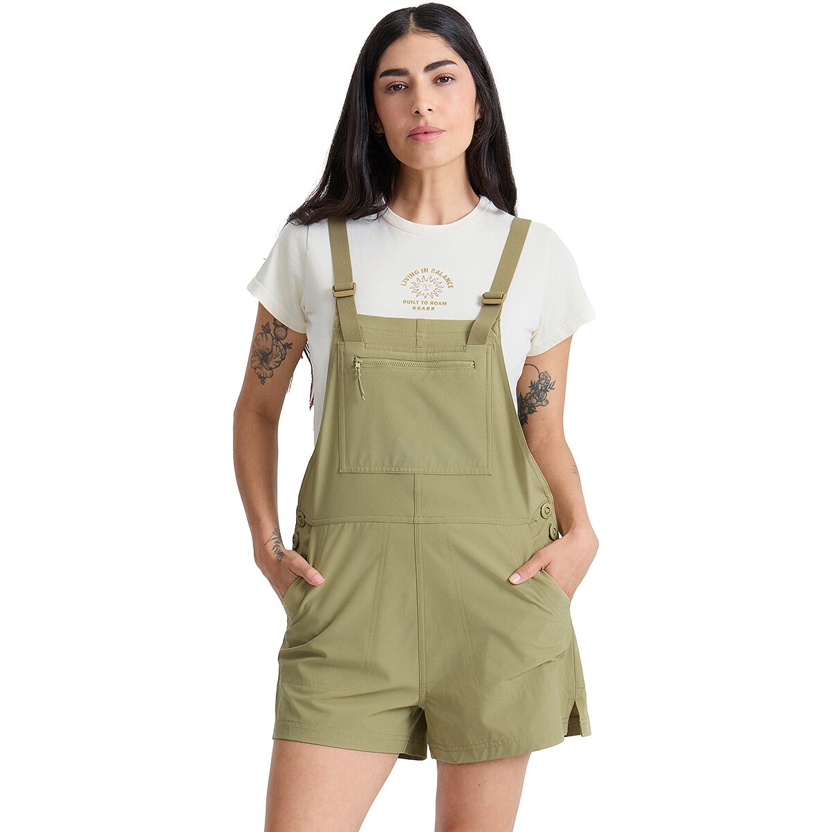 Image of Roark Canyon Romper - Women's Dusty Olive, L