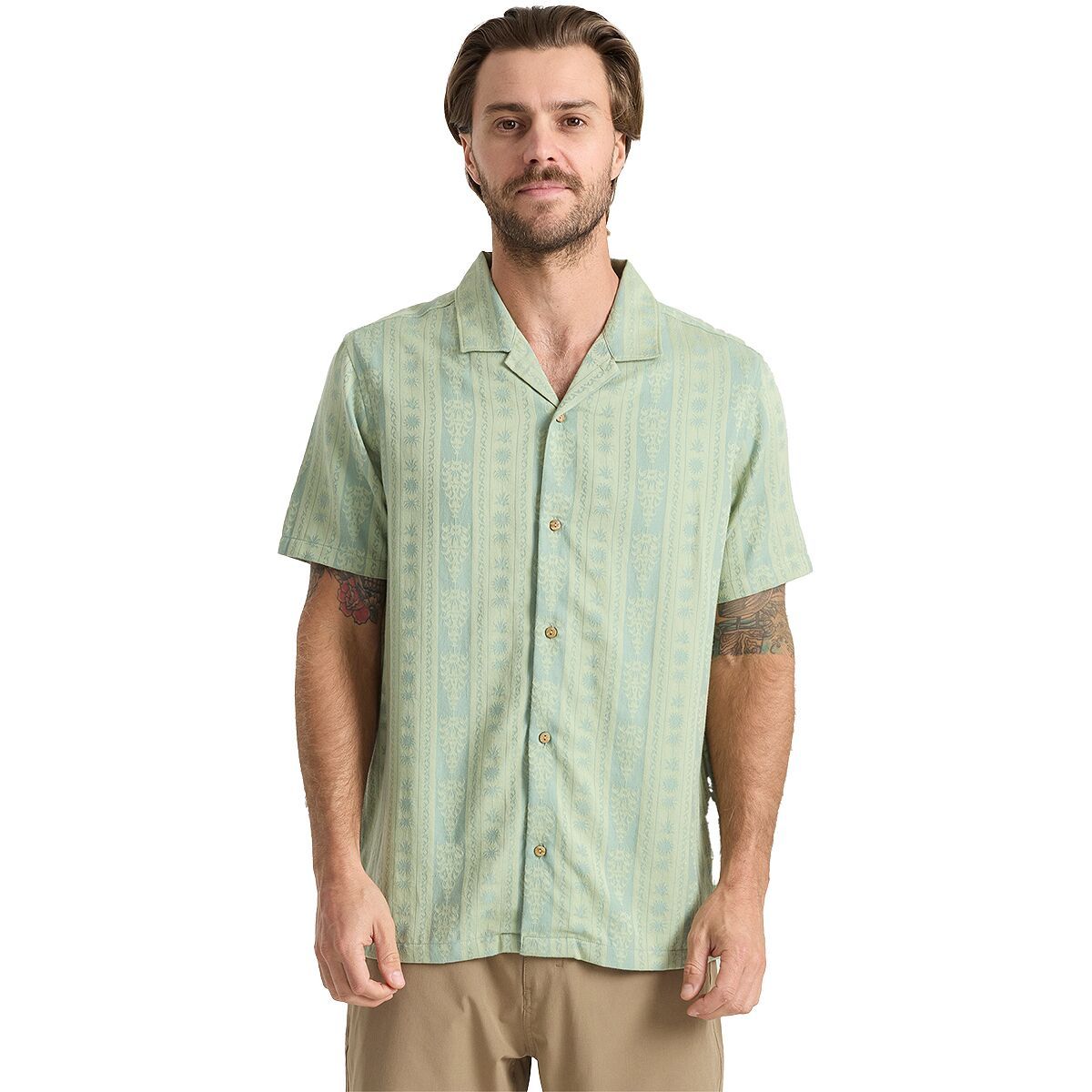 Image of Roark Gonzo Camp Collar Shirt - Men's Dusty Green, XXL