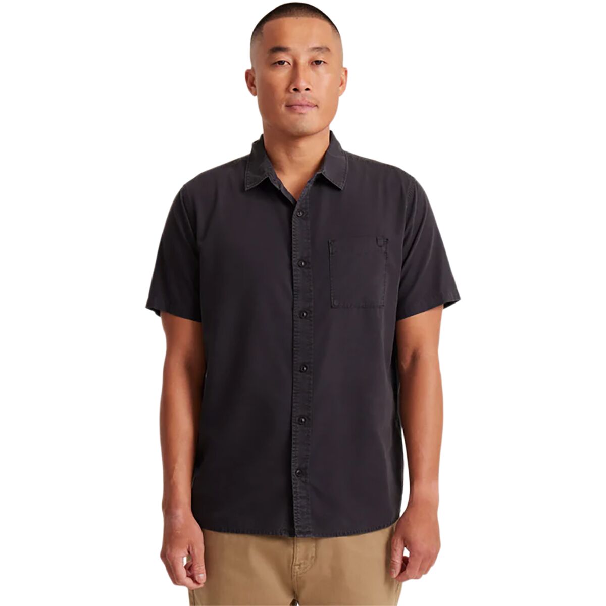 Image of Roark Made To Fade Short-Sleeve Woven Shirt - Men's Washed Charcoal, XL