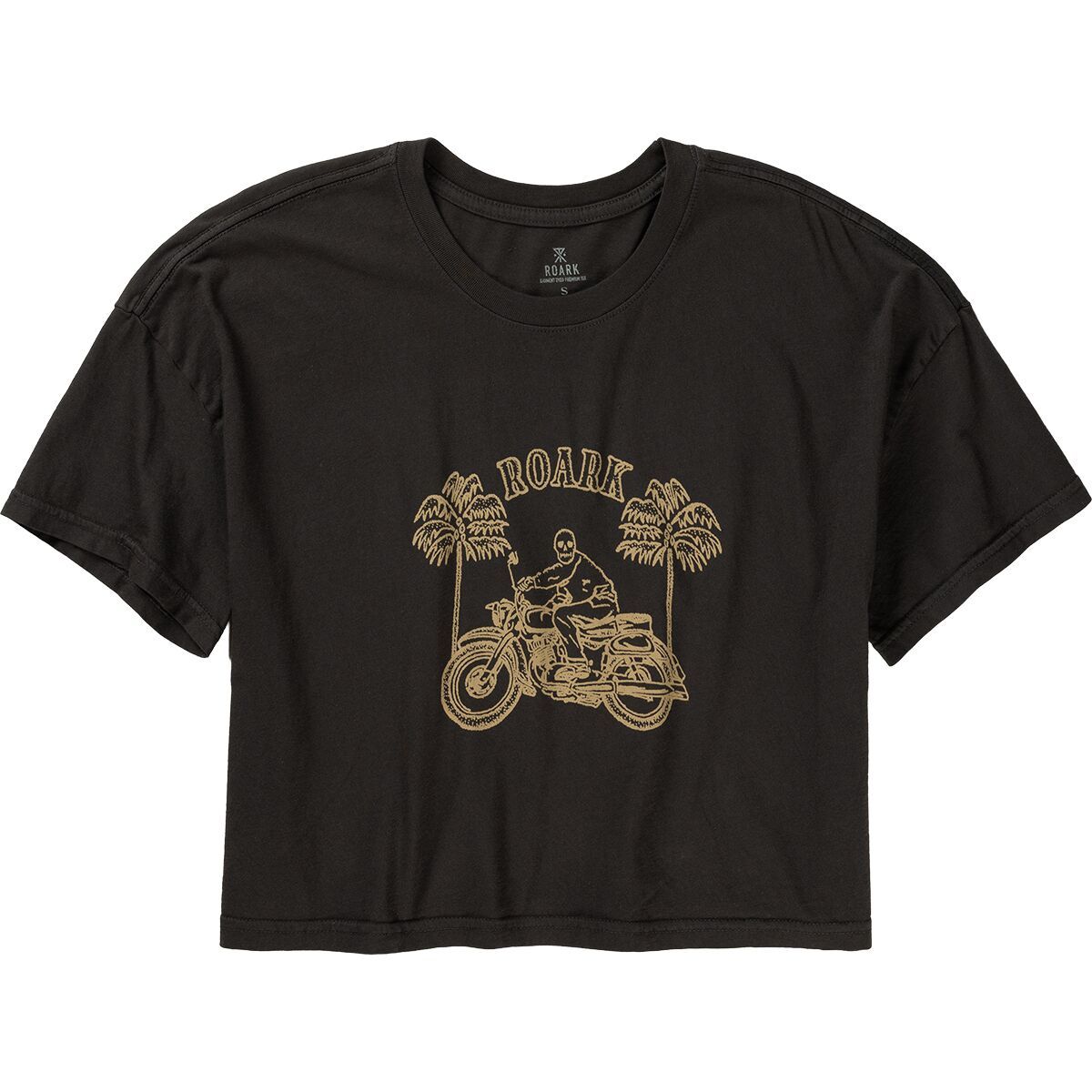 Image of Roark Moto Skele Boxy Crop Top - Women's Faded Black, L