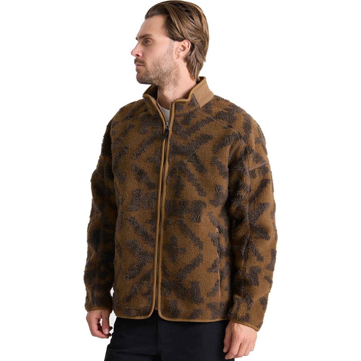 Image of Roark Campover Jacquard Sherpa Zip Jacket - Men's Otter, L
