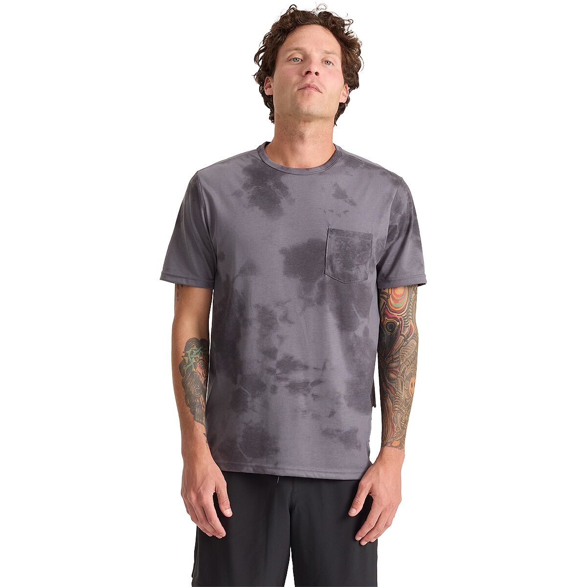 Image of Roark Mathis Active Tie Dye Pocket Shirt - Men's Grey, S