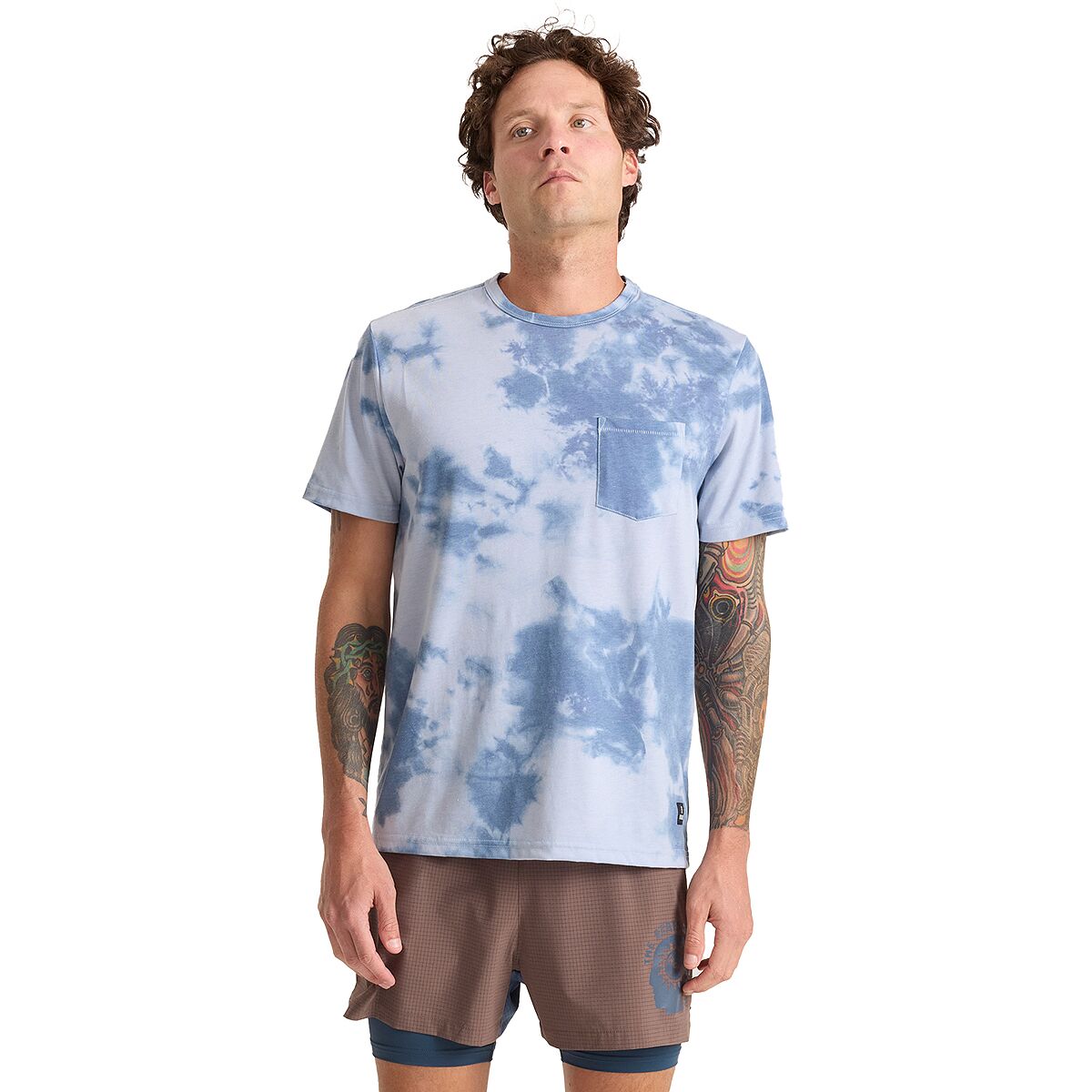 Image of Roark Mathis Active Tie Dye Pocket Shirt - Men's Neptune, S