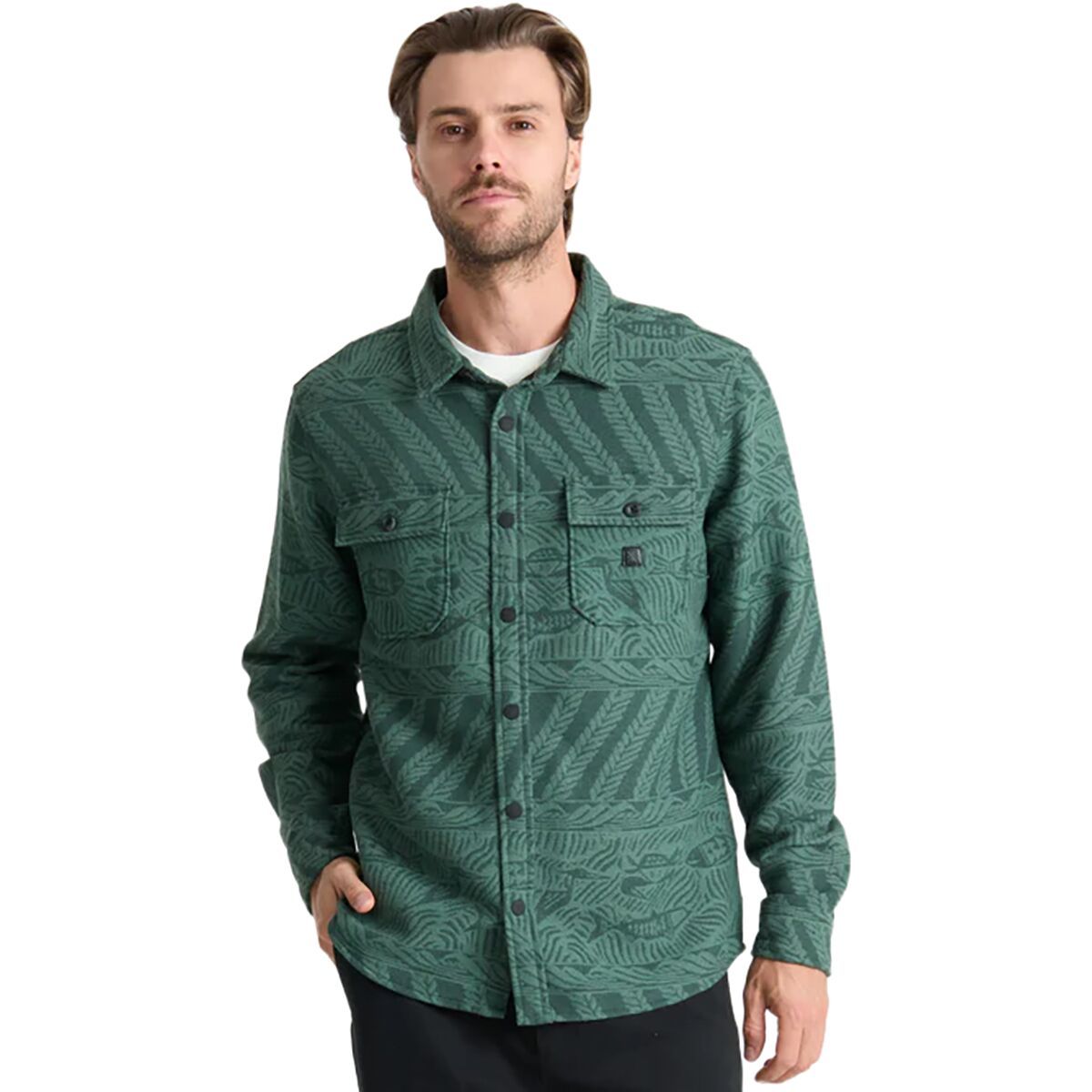 Image of Roark Nordsman Jacquard Shirt - Men's Dark Forest, S