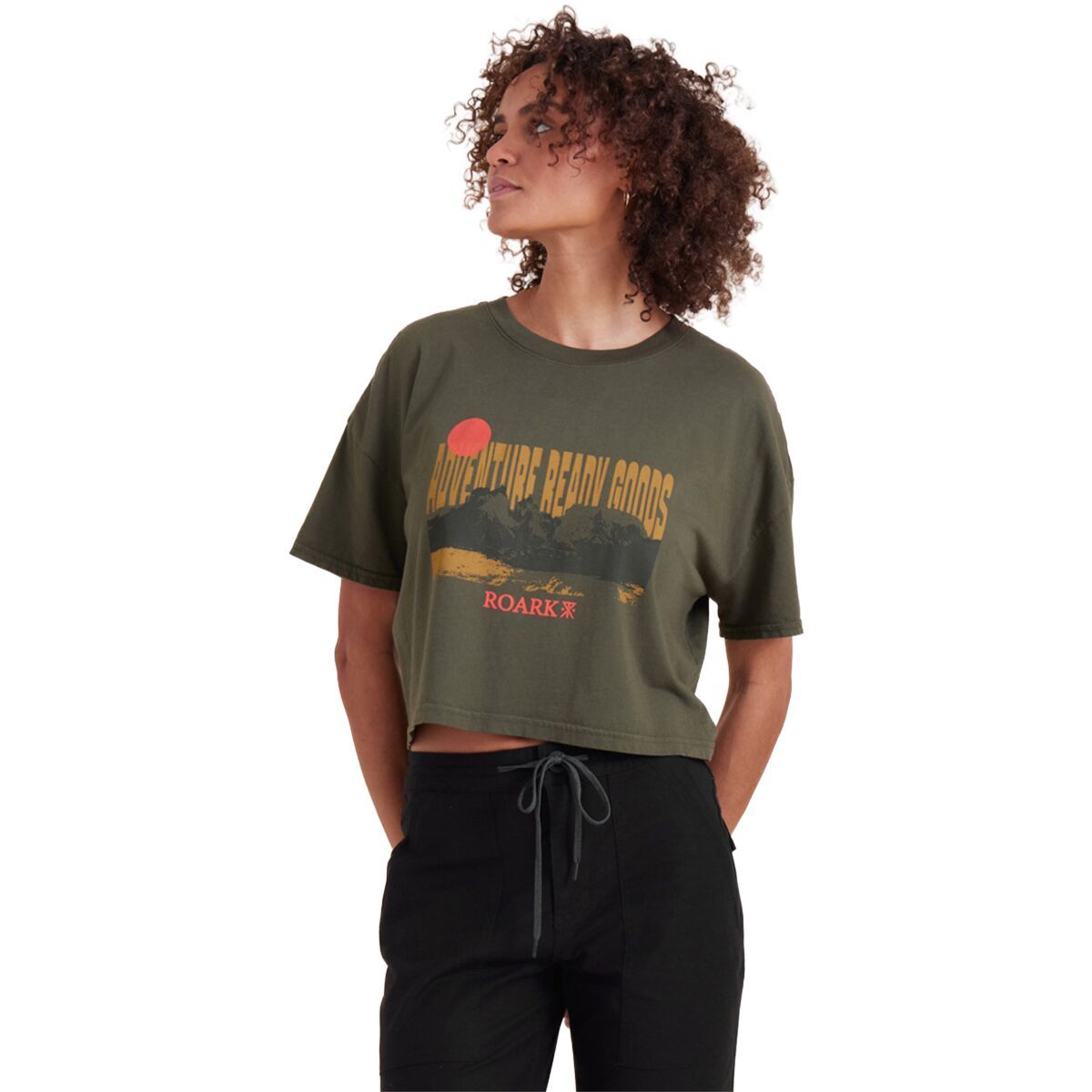 Image of Roark Arg Cropped Boxy T-Shirt - Women's Military, M