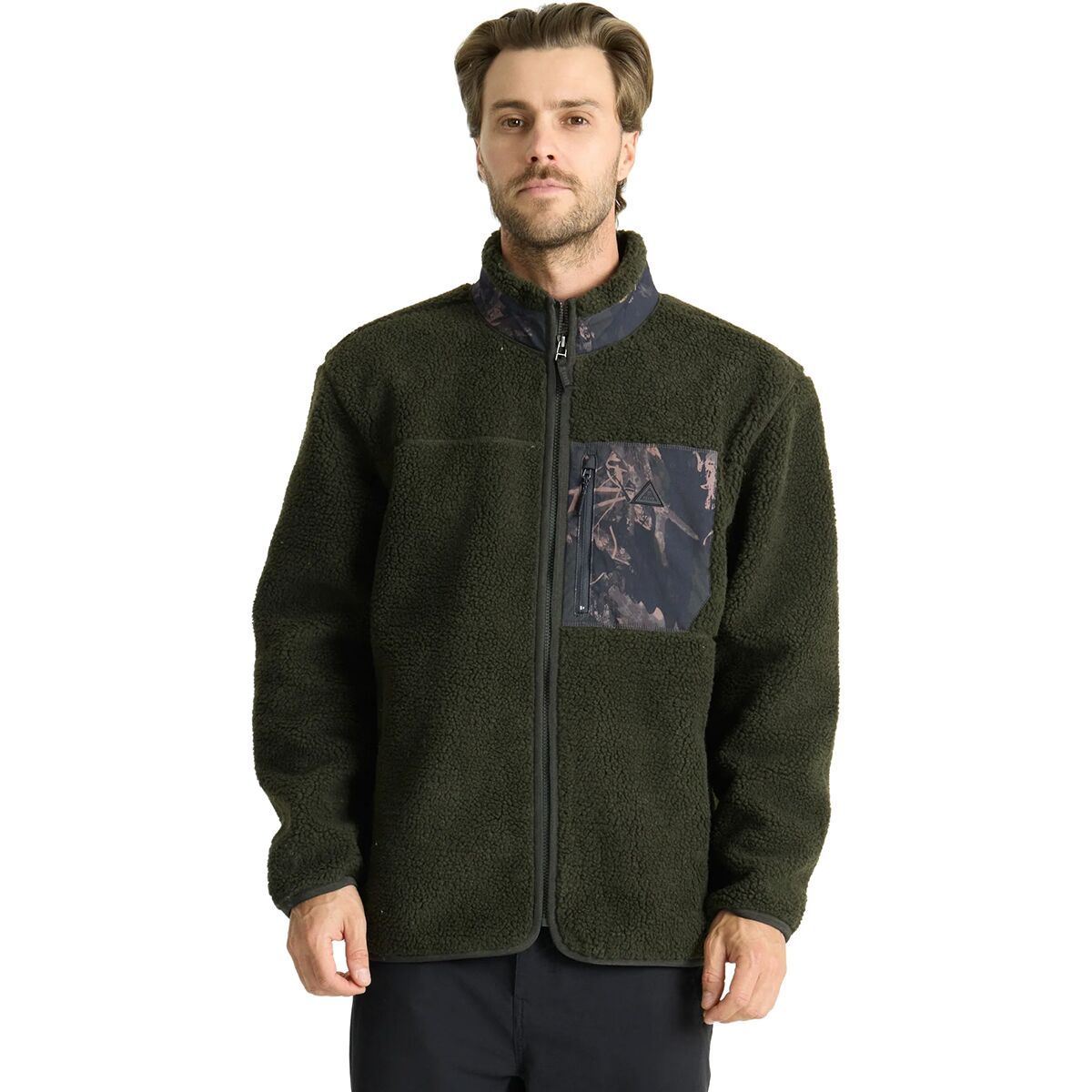 Image of Roark Campover Fleece Zip Jacket - Men's Dark Military, L