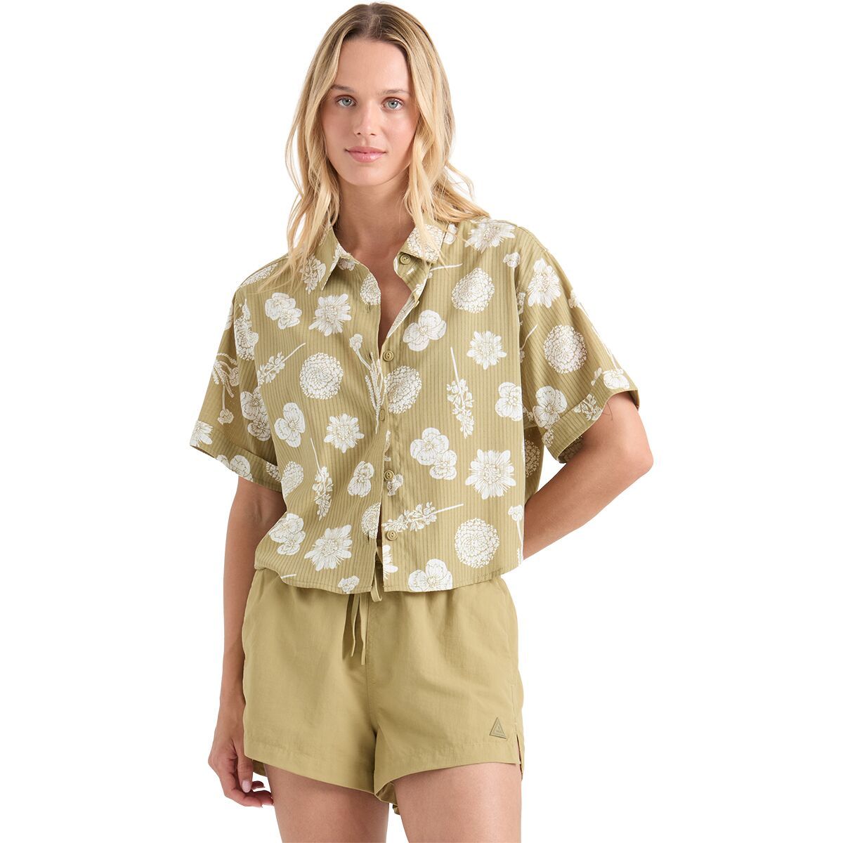Image of Roark Bless Up Camp Shirt - Women's Dusty Olive, XL