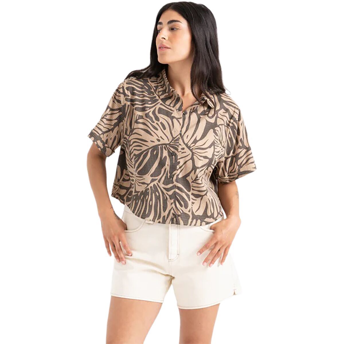 Image of Roark Bless Up Camp Shirt - Women's Khaki, M