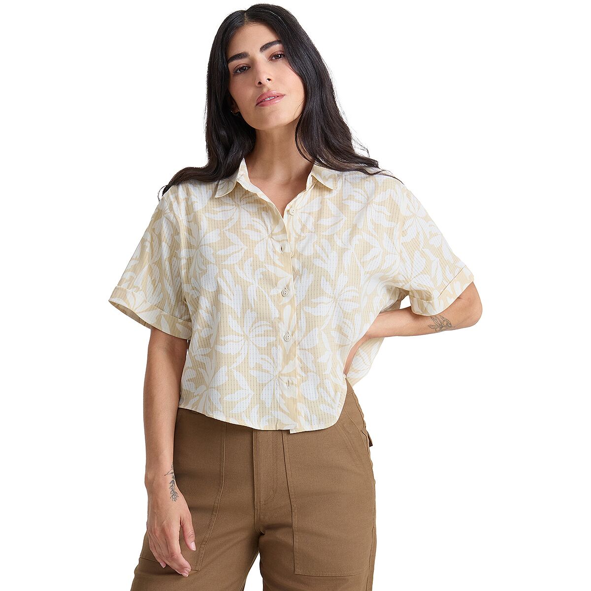Image of Roark Bless Up Camp Shirt - Women's Sand, XL