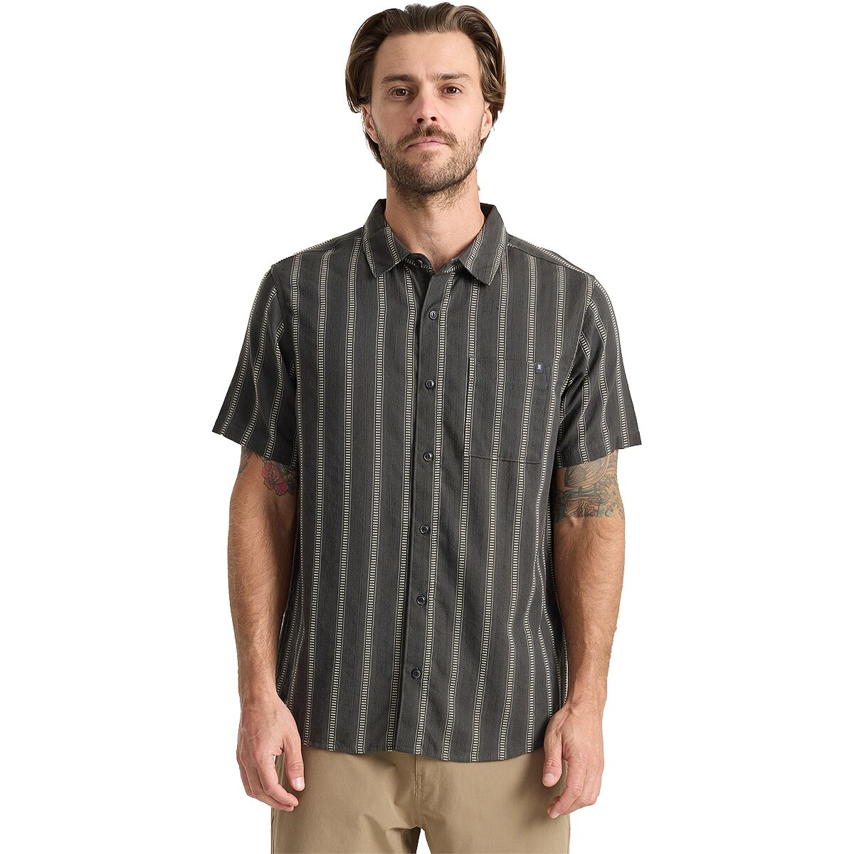 Image of Roark Crosswinds Short-Sleeve Woven Shirt - Men's Onyx, S