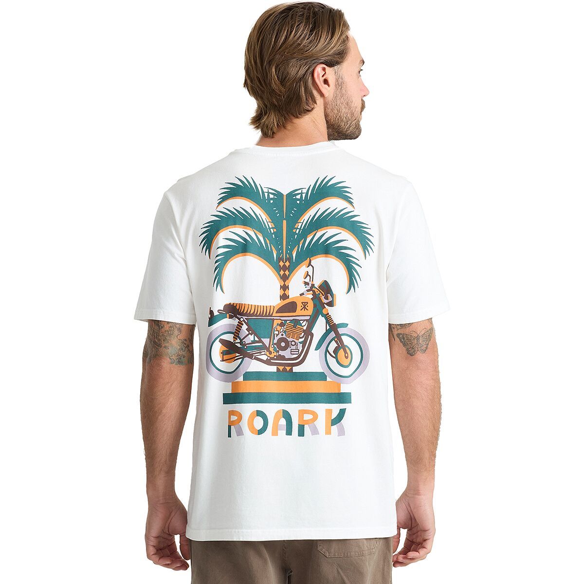 Image of Roark Moto Palm T-Shirt - Men's Off White, L