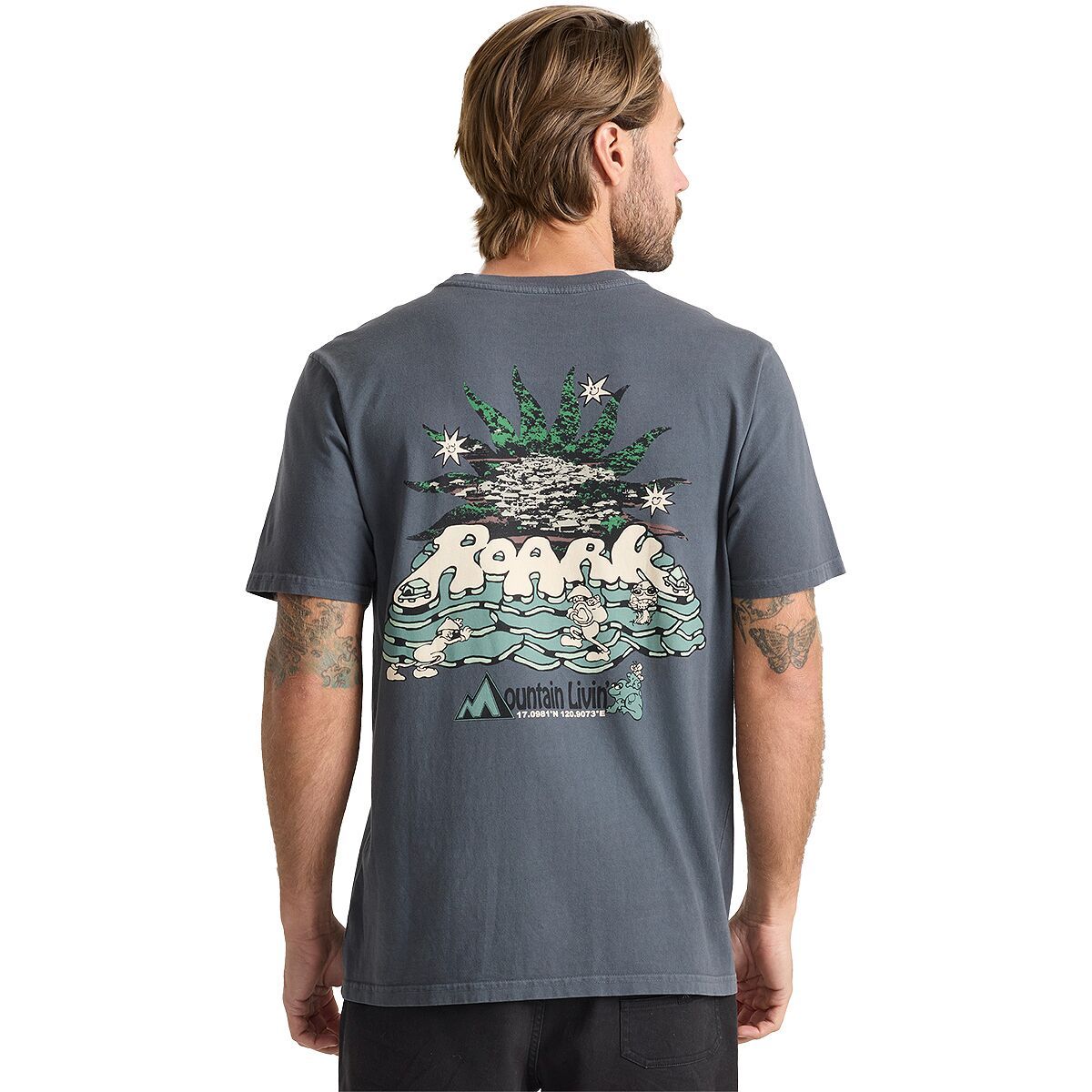 Image of Roark Mountain Livin T-Shirt - Men's Charcoal, L