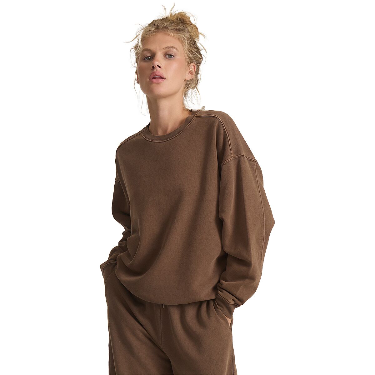 Roark Made To Fade Fleece Crewneck Sweatshirt - Women's Coco Bean, S