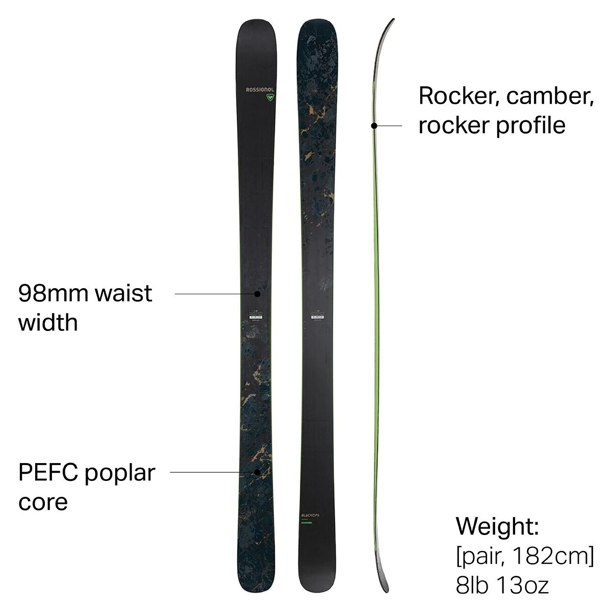21-22 ロシニョール BLACKOPS HOLYSHRED 182cm Rossignol Black Ops Holyshred Men's Skis - Powder7