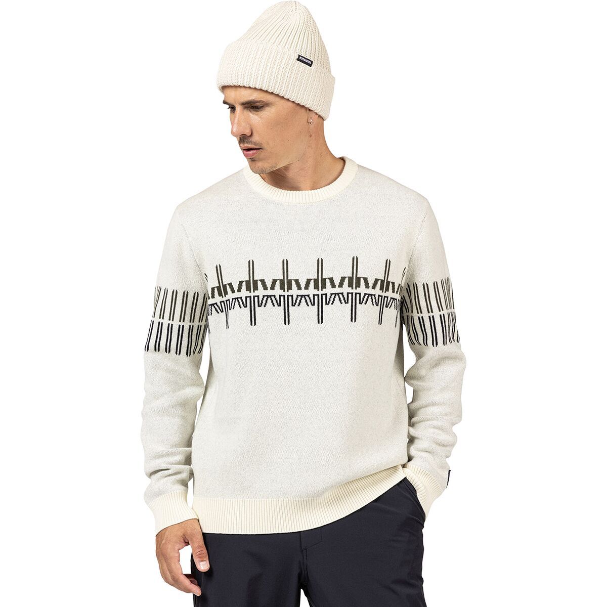 Image of Rossignol Patterned Cn Sweater - Men's Nature White, M
