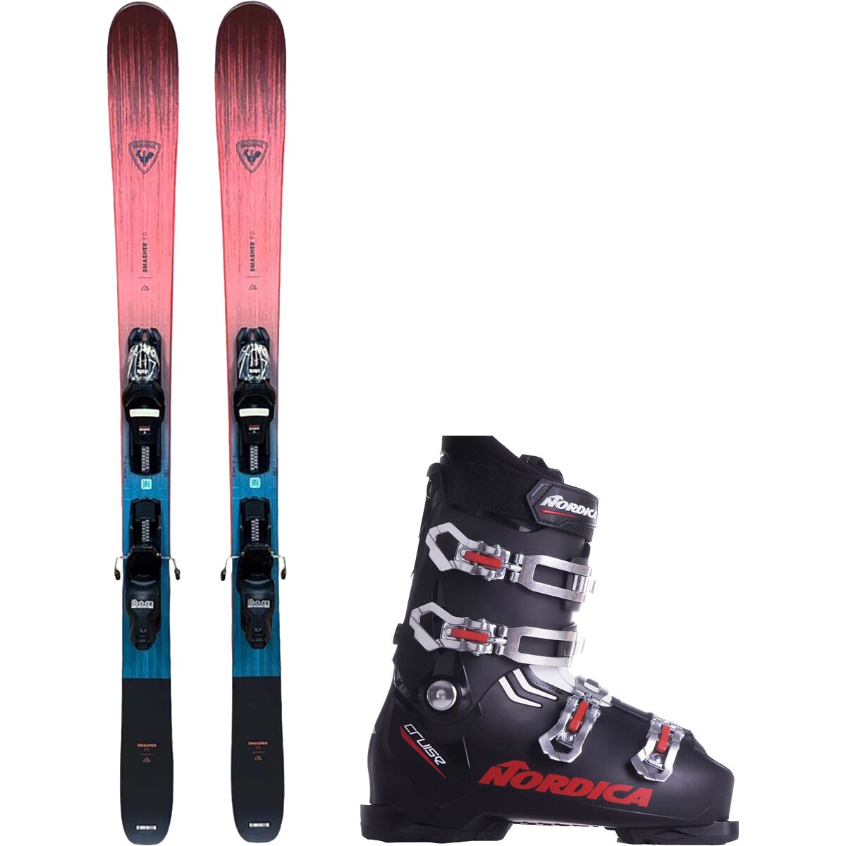 Image of Rossignol Smasher 90 Ski + Look XPRESS + Nordica Cruise 80 Ski Boot Ski Size 140cm, Boot Size 26.5