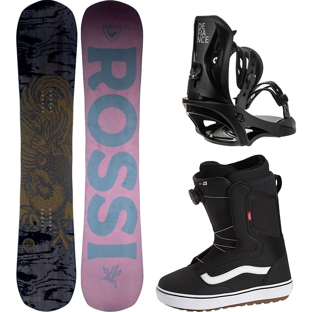Rossignol Resurgence Snowboard + Defiance G1 Binding + Aura OG Boot 153cm, L, 10