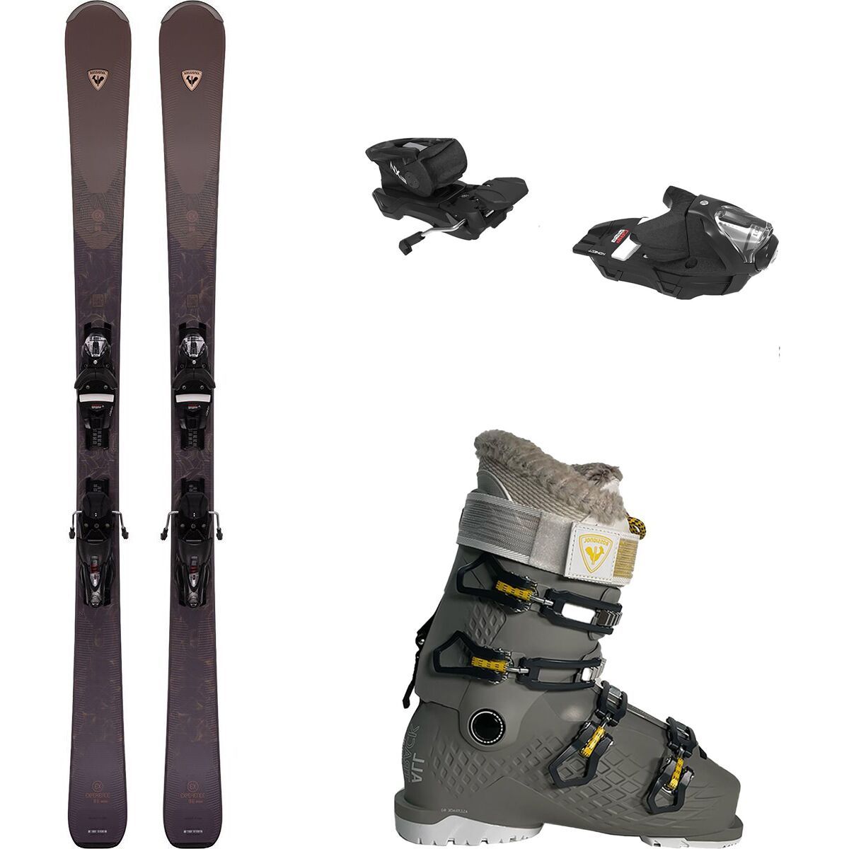 Image of Rossignol Experience 86 Ski + SPX 12 Konect GW + Alltrack 80 Boots One Color, Black Chrome, Dark Grey, 157cm, 90mm, 27.5