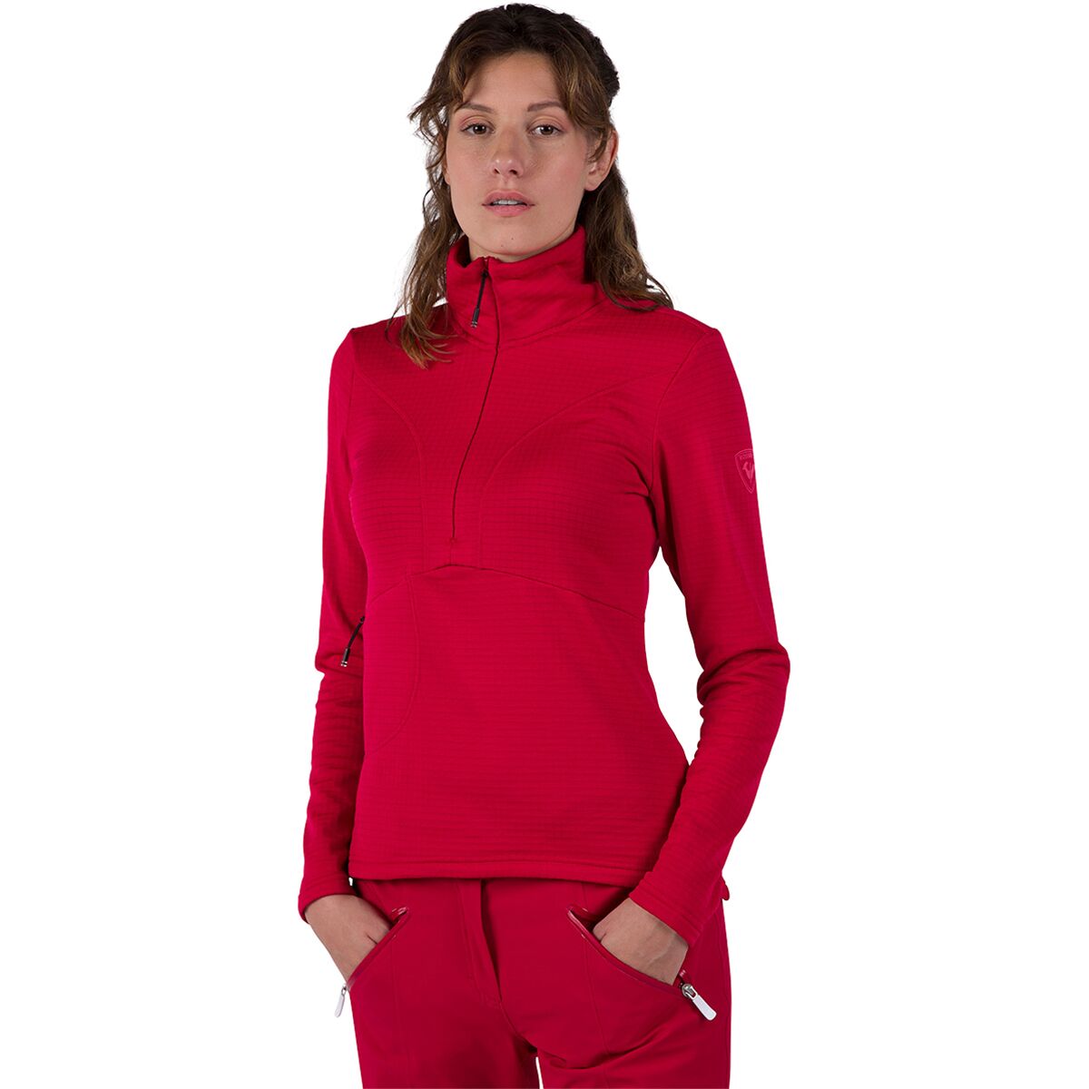 Image of Rossignol Blackside Fleece 1/2-Zip Pullover - Women's Ruby Red, L