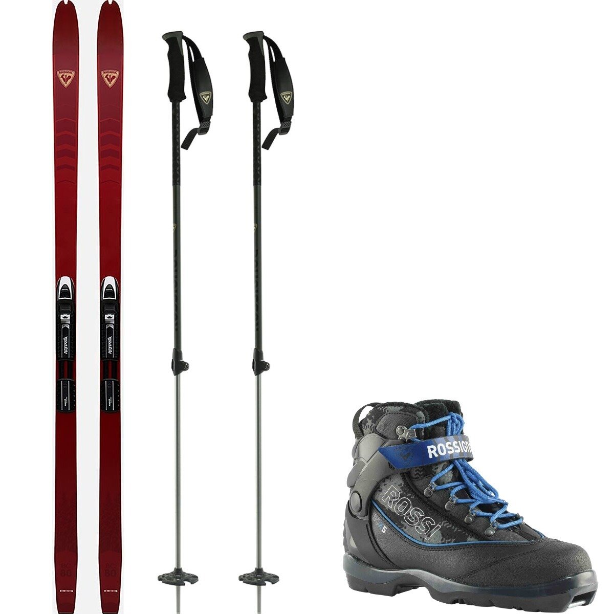 Image of Rossignol BC 80 Positrack Touring Package w/ Poles - Women's One Color/One Color/One Color, 176cm/39.0/One Size
