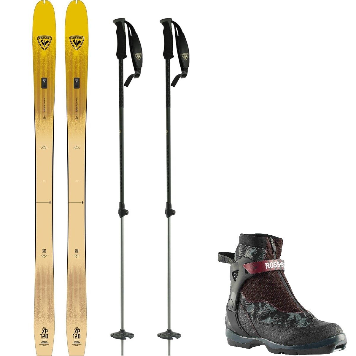 Image of Rossignol XP 120 Positrack Touring Package w/ Poles - Men's One Color/One Color/One Color, 170cm/43.0/One Size