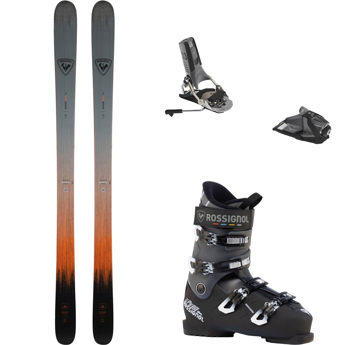 Image of Rossignol Sender Soul 92 w/ Speed 80 HV + Pivot 2.0 13 Ski Package One/BlkMet/Blk, 176cm/95/25.5