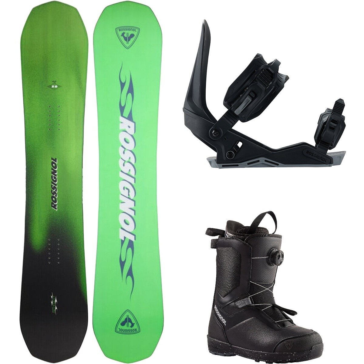 Rossignol Super Revenant w/ Cutback BOA + Works Snowboard Package OneCol,Black/Grey,Black, 158cm,L,25.5
