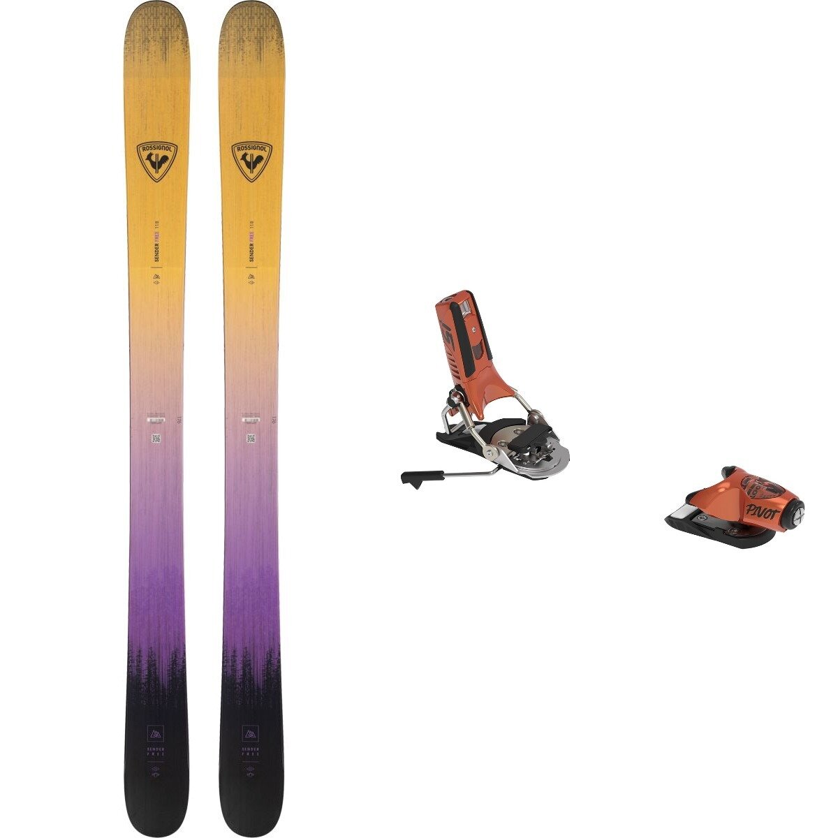 Rossignol Sender Free 118 Ski + Pivot 2.0 15 GW Binding - 2026 One Col,Org Metal,One Size, 176cm,115mm,