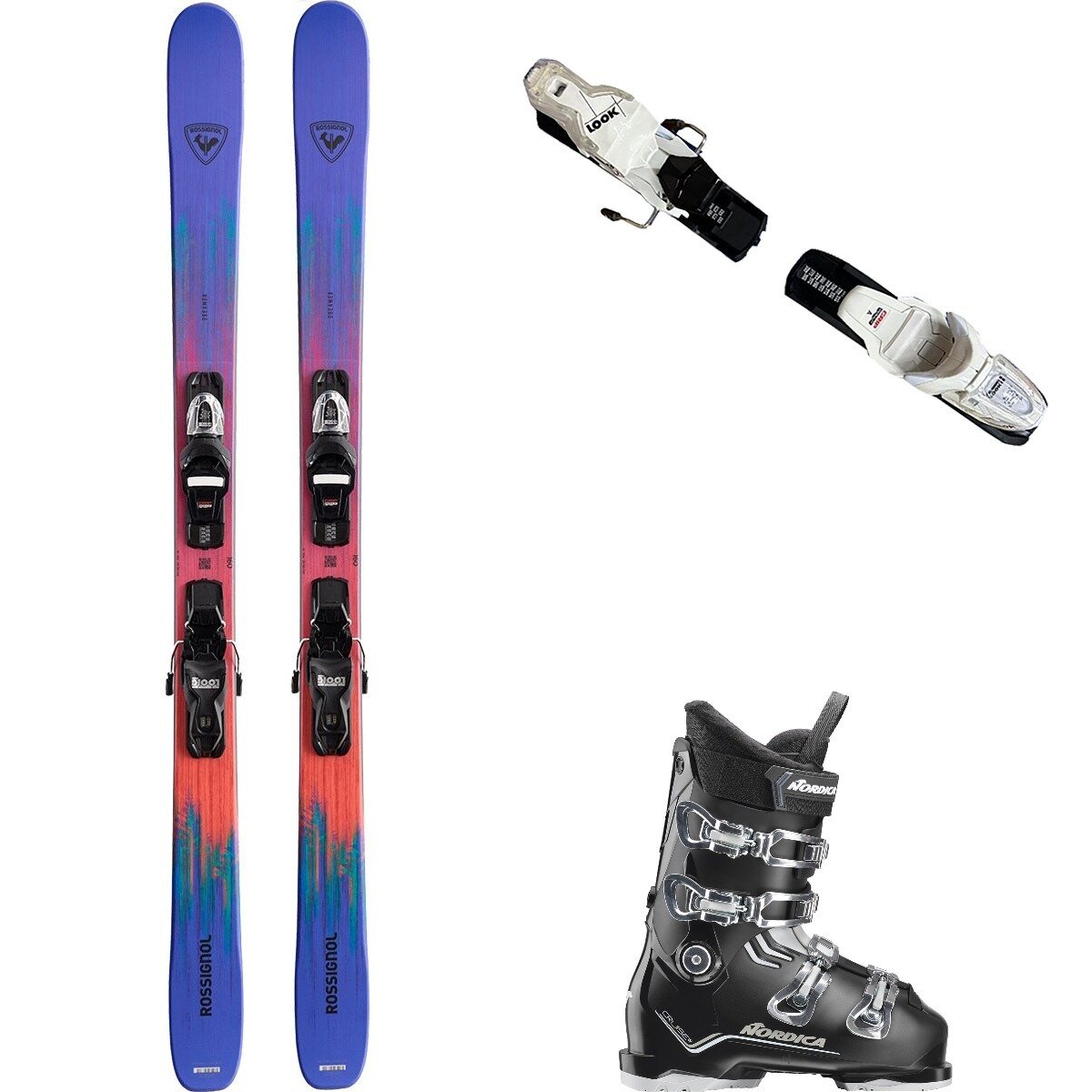 Rossignol Rossignol Dreamer Ski + Xpress10 Binding + Cruise Boot - Women's One/Blk/Sand/Wht/Sparkle, 160cm/22.5/93mm - $885.00 at Backcountry.com