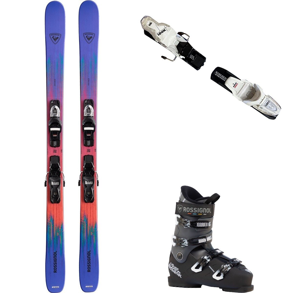 Rossignol Rossignol Dreamer Ski + Xpress10 Binding + Speed 80 HV+ Boot One/Blk/Wht/Sparkle, 150cm/33.5/93mm - $959.96 at Backcountry.com